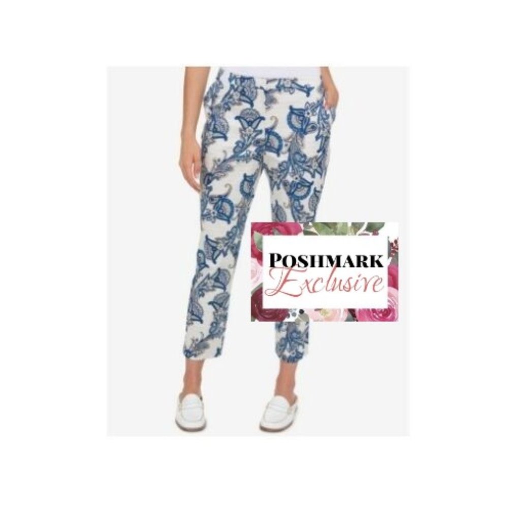 Tommy Hilfiger Paisley Printed Cropped Pants, Sz 6